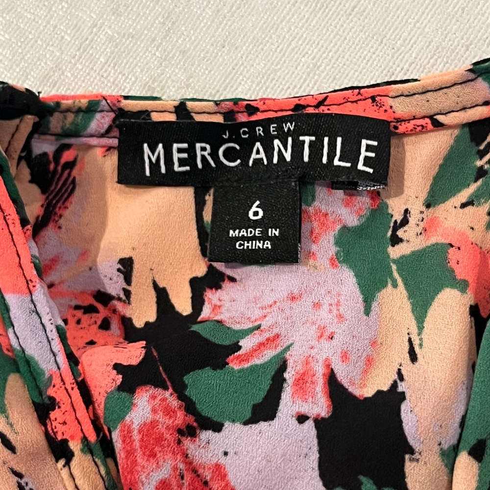 J.Crew mercantile bright Floral Sleeveless ruffle Dress. So pretty! - Picture 2 of 8